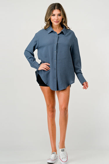 Oversized Button-Up Blouse